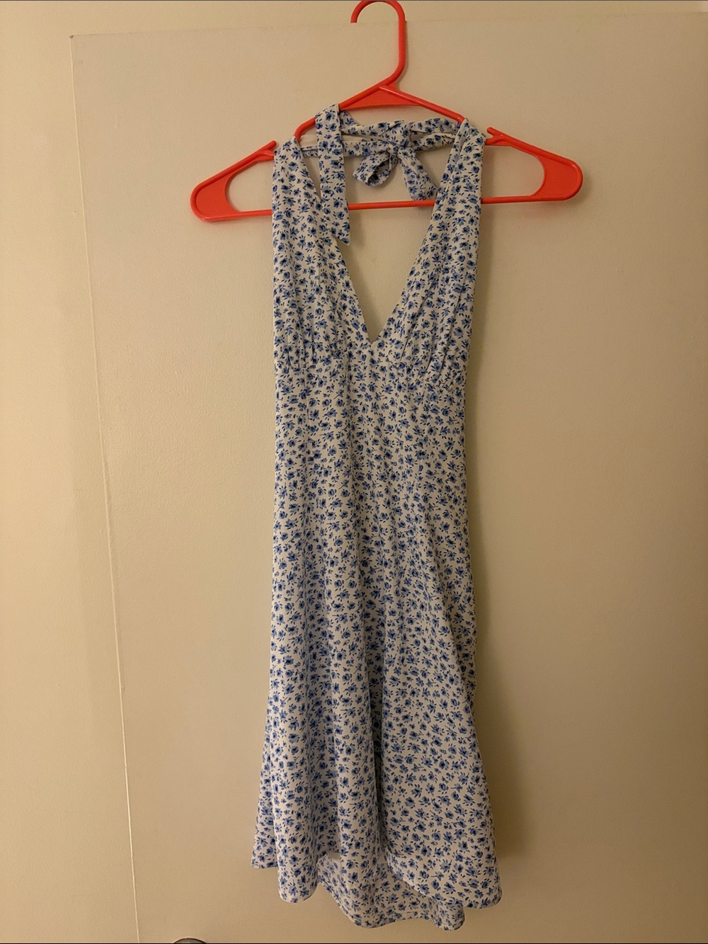 Blue Floral Halter Midi Dress - Women